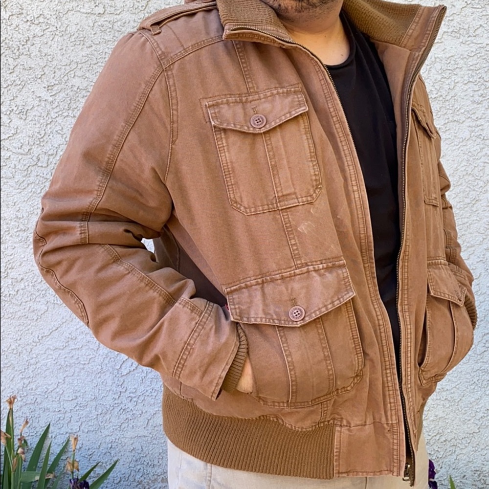 Men’s Vintage Brown Khaki Neutral Tan Levi’s Utility Barn Jacket Coat XXL 2XL 🧥 - Picture 2 of 13
